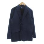 アンブロ UMBRO タグ付き テイラードシャワージャケット L シングル 裏地メッシュ ラインデザイン 紺 ネイビー UMULJC30 /NU ■GY58