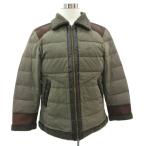 крокодил CROCODILE пуховик M хаки боа воротник Zip выше средний длина /YS43 #GY58 мужской 