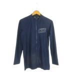  Nike NIKE SWIM 3D длинный рукав полный Zip гидро защита морская вода . Rush Guard джерси XS темно-синий темно-синий длинный рукав воротник-стойка 