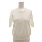 23区 オンワード樫山 ニット セーター 38 白 ホワイト ラウンドネック 半袖 リブ編み 6750225 /HW ■GY58 レディース