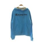  Champion CHAMPION тянуть over Parker длинный рукав обратная сторона ворсистый Logo принт XL голубой /MY #OS #GY58 мужской 