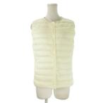 ユニクロ UNIQLO ライトダウンベスト ジャケット 上着 L 白 アイボリー ノーカラー キルティング /CK19 ■GY61 レディース