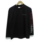  Mark &ronaMARK&amp;LONA одежда для гольфа cut and sewn 48 M чёрный черный длинный рукав с высоким воротником Logo принт /HO52 #GY61 мужской 