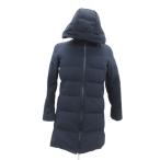 ユニクロ UNIQLO シームレスダウンショートコート L 紺 フード付 無地 400727 /SY38 ■GY61 レディース
