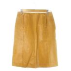 アンテプリマ ANTEPRIMA レザータイトスカート 40 キャメル 無地 ひざ丈 切り縦切り替え /CK17 ■GY61 レディース