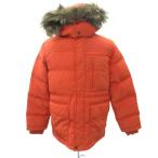 ユニクロ UNIQLO ダウンジャケット ミドル丈 XL オレンジ フード付き /HO61 ■GY61 メンズ