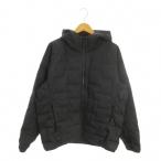 ユニクロ UNIQLO WARM PADDED 中綿ジャケット 上着 L 黒 ブラック 無地 フード付き 長袖 /MN18 ■GY61 メンズ