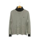 POLO GOLF RALPH LAUREN cut and sewn ta-toru шея M чёрный черный белый белый окантовка рисунок длинный рукав стрейч /AH20 #GY61 мужской 