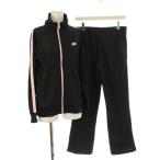 New balance NEW BALANCE выставить верх и низ джерси брюки жакет L чёрный черный розовый длинный рукав воротник-стойка боковой линия /LP