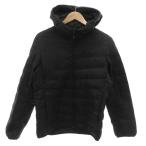  Uniqlo UNIQLO пуховик перо .M чёрный черный с капюшоном . длинный рукав одноцветный /KR #GY61 мужской 