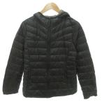  Uniqlo UNIQLO прекрасный товар premium Ultra свет пуховик XL чёрный черный с капюшоном . Zip выше стеганое полотно 01-21-0F118A /H