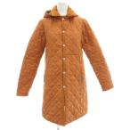 ショッピングラベンハム ラベンハム LAVENHAM フード付キルティングコート 中綿 コーデュロイ切替 ウール 38 オレンジ /GV ■GY61 レディース