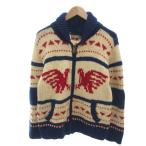 ビームス BEAMS カウチンセーター ニットジャケット L マルチカラー 鳥柄 ショールカラー  4215-0063-856 /HW ■GY58 メンズ