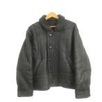  солнечный Pele Gris noSAN PELLEGRINO кожаный жакет мутон обратная сторона боа натуральная кожа M чёрный черный длинный рукав кнопка останавливать /AH5 #GY58 мужской 