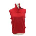  Callaway CALLAWAY одежда для гольфа вязаный лучший L красный красный V шея Logo вышивка /SM18 #GY58 женский 
