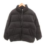 ユニクロ UNIQLO OLD ダウンジャケット 肉厚 スタンドカラー 衿裏フリース L 黒 ブラック /YJ ■GY58 メンズ