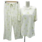 ジェラートピケ セットアップ ルームウエア ナイトウエア パジャマ カットソー ワイドパンツ イージー ONE オフホワイト 黄色 イエロー