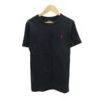 ポロ ラルフローレン POLO RALPH LAUREN Tシャツ カットソー M(10-12) 黒 ブラック ラウンドネック 半袖 ロゴ刺繍 /HO60 ■GY58 男の子 メ