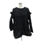 未使用品 ディーホリック DHOLIC ニット セーター ブラウス ONE 黒 ブラック 長袖 フリル レイヤードデザイン /HO6 ■GY58 レディース