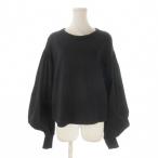 ザラ ZARA スウェットカットソー 切替 S 黒 ブラック 長袖 バルーンスリーブ ラウンドネック /CK50 ■GY58 レディース