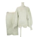  не использовался товар e-ef Comfi af comfy выставить вязаный свитер M L светло-серый длинный рукав ba Rune рукав узкая юбка /AO6