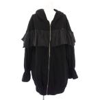 66FASHION Parker Zip выше оборка длинный рукав чёрный черный /TK #GY60 женский 