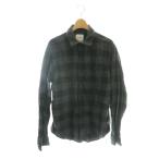 アメリカンイーグル アウトフィッターズ American Eagle Outfitters シャツ M 灰色 グレー 黒 ブラック チェック柄 レギュラーカラー