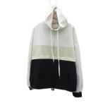  Zara ZARA Parker тянуть over M многоцветный "теплый" белый длинный рукав половина Zip /HO35 #GY60 женский 