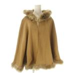  Comme Ca вставка .aComme ca Mature жакет пончо манто 13 чай Brown с капюшоном . с мехом /AO14 #GY59 женский 