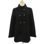 ザラウーマン ZARA WOMAN Pコート ピーコート  M 黒 ブラック ダブルボタン ミドル丈 /HO52 ■GY59 レディース