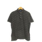 ポロ ラルフローレン POLO RALPH LAUREN ポロシャツ 半袖 総柄 M 黒 ブラック /AH5 ■GY59 メンズ