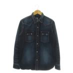 倉敷天領デニム TENRYO Denim ウエスタンシャツ デニム ダンガリー M 紺 ネイビー インディゴ 長袖 フラップポケット TDS023 /AO6