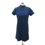  filler FILA Golf одежда One-piece колено длина L темно-синий темно-синий короткий рукав с высоким воротником Logo вышивка /SM42 #ECB001 женский 