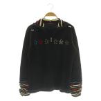  Munsingwear одежда MUNSINGWEAR одежда для гольфа вязаный свитер капот автомобиль - кольцо вышивка половина Zip M черный 