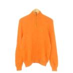 ポロ バイ ラルフローレン Polo by Ralph Lauren ニット セーター M オレンジ ハーフジップ 長袖 ロゴ刺繍 /CK23 ■ECD001 メンズ