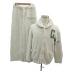 ジェラートピケ ルームウエア カーディガン ショールカラー パンツ ストレート イージー 七分丈 M オフホワイト ■ECD001 メンズ