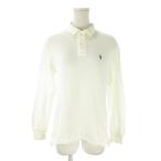 ラルフローレン RALPH LAUREN ポロシャツ M 白 ホワイト 長袖 ロゴ刺繍 /AO33 ■ECD001 レディース