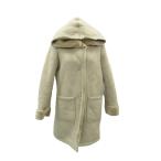 B&amp;Y United Arrows красота &amp; Youth искусственный мутон пальто средний длина бежевый одноцветный с капюшоном ./MA2 #ECD001 женский 