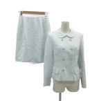  Courreges костюм выставить жакет общий подкладка двойной кнопка узкая юбка разрез 11AR бледно-голубой /SY71 #ECD001 женский 