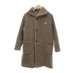 ダントン DANTON ウールモッサフードコート 36 長袖 レザーボタン ロゴワッペン 茶 ブラウン EA-606 /NU ■ECD001 メンズ