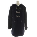 フェルゥ Feroux ダッフルコート ウール 3 紺 ネイビー フード付き 長袖 金属製留め具 /GG ■GY58 レディース