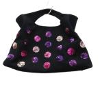 ショッピングスパンコール シンクビー! Think Bee ハンドバッグ スパンコール ドット柄 キャンバス 黒 ブラック /SM4 ■ECD001 レディース