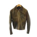 R.B.C ライダースジャケット ブルゾン レザー 34 ブラウン /ES ■ECD001 メンズ