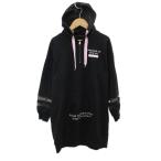 ショッピングlovetoxic ラブトキシック Lovetoxic パーカーワンピース ひざ丈 M 150 黒 プリント ハーフジップ /SY71 ■ECC001 女の子 キッズ
