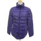 ユニクロ UNIQLO ウルトラライトダウンジャケット ナイロン XL 紫 パープル スタンドカラー ジップアップ ミドル丈 レディース