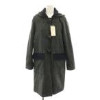 セブンデイズサンデイ ハリスツイード 切替ダッフルコート フード チェック柄 タグ付き M グレー 30154I30040 ■ECD001 レディース