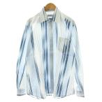 ドルチェ&ガッバーナ ドルガバ DOLCE&GABBANA カジュアルシャツ 長袖 ストライプ柄 44 17 1/2 青 ブルー 白 ホワイト