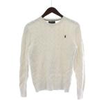 ショッピングポロ ポロ バイ ラルフローレン Polo by Ralph Lauren ニット セーター L ボーイズサイズ  白 ホワイト ケーブル編み  ロゴ刺繍 /GP ■ECD001 メ