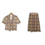  Dux DAKS выставить жакет рубашка блуза короткий рукав юбка длинный проверка бежевый #ECD001 женский 