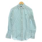 ラルフローレン RALPH LAUREN シャツ ワイシャツ XS 緑 グリーン 青 ブルー チェック柄 ロゴ刺繍 /GP ■ECD001 メンズ
